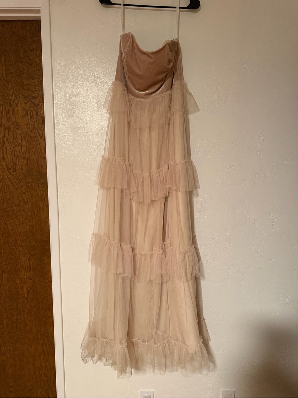 Revelry Champagne Satin Bridal Dress Label